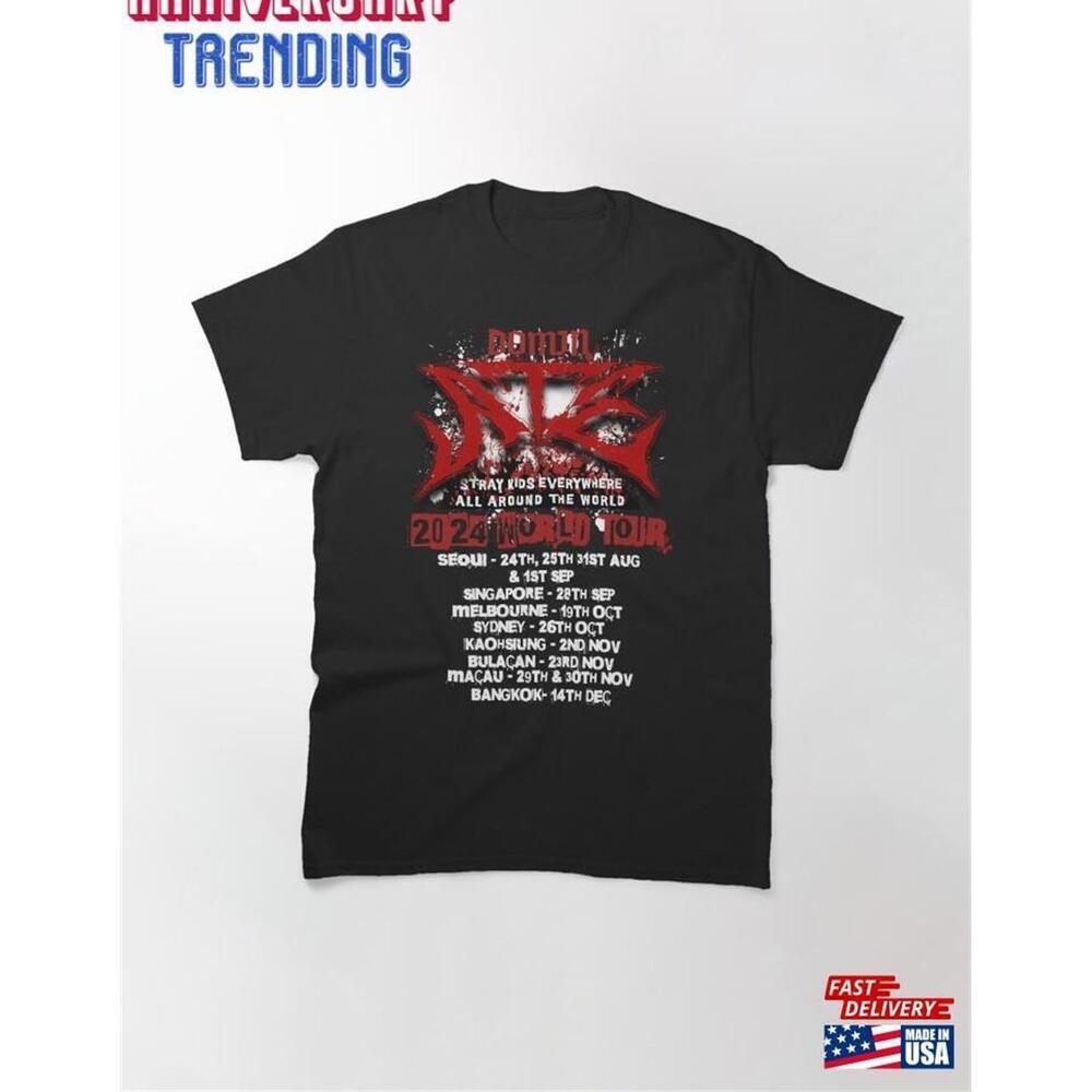 Copy Of Domin Ate Stray KidsWorld Tour Shirt Dark Classic Tshirt